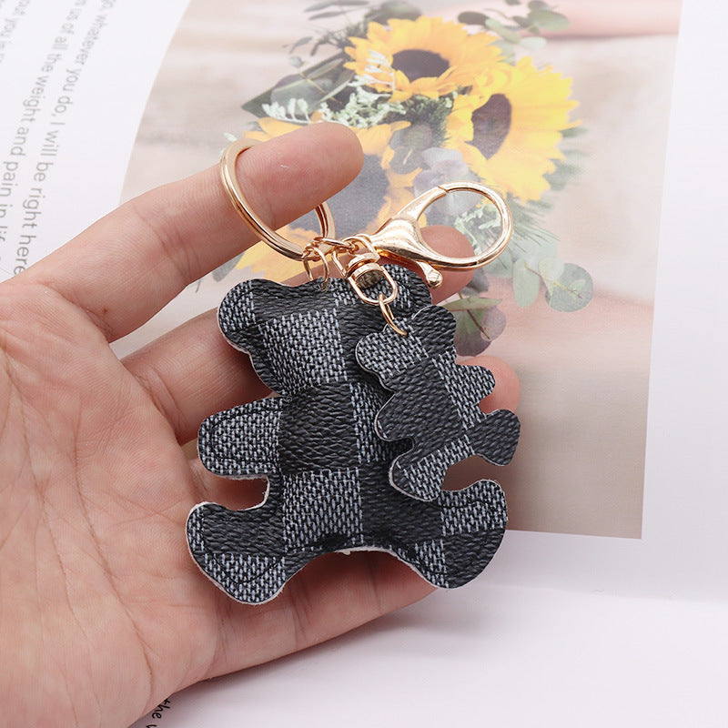 Wholesale PU Leather Bear Keychains